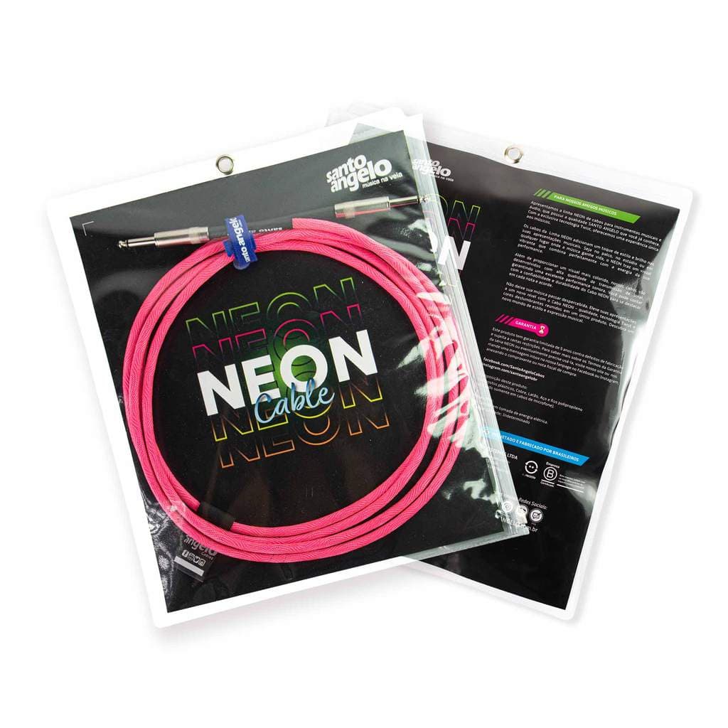 Cabo Instrumento Santo Angelo Neon Rosa 15FT 4,5m