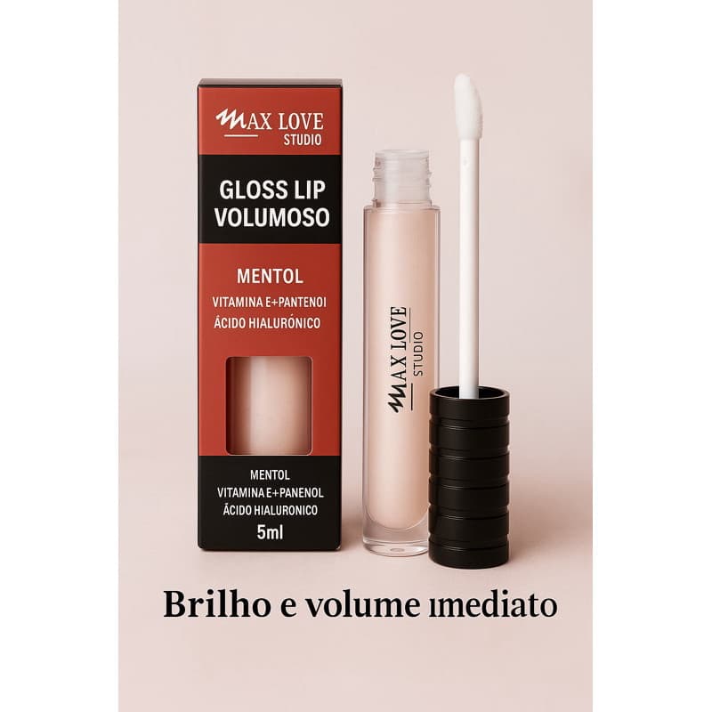 Gloss Labial Volumoso Max Love 5ml | Efeito Preenchido Imediato | Hidrata, Aumenta e Dá Brilho Intenso