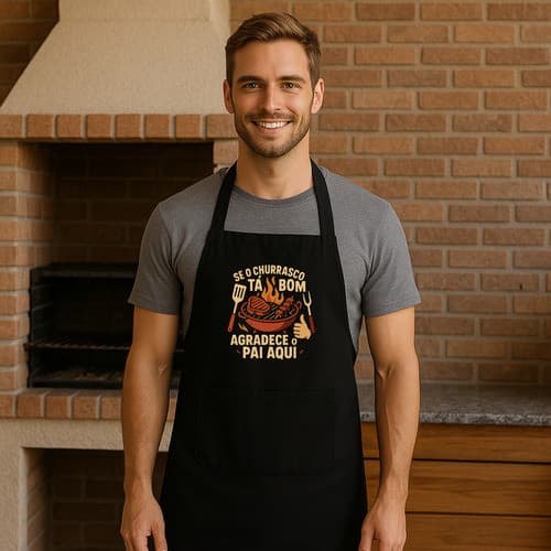 Avental De Churrasqueiro Frase Estampa Masculino Cozinheiro Presente