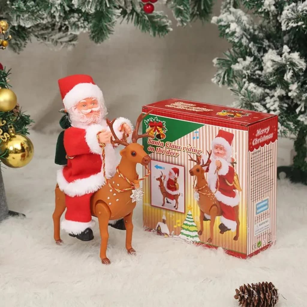 Papai Noel Com Rena Musical - Vermelho