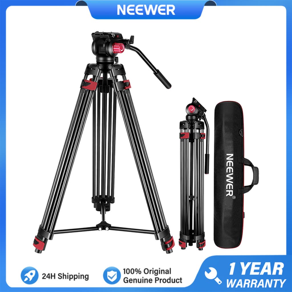 Tripé De Vídeo NEEWER 200 Cm Suporte De Para Câmera Em Liga De Alumínio Resistente Com 360 ° Cabeça De Arrasto Fluida ,