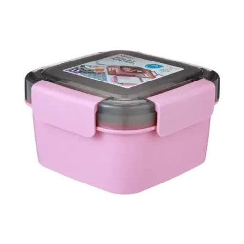 Kit Saladeira Dupla Camadas Pratica Talheres Alimentos Frescos Armazenamento Seguro Rosa 11 Litro