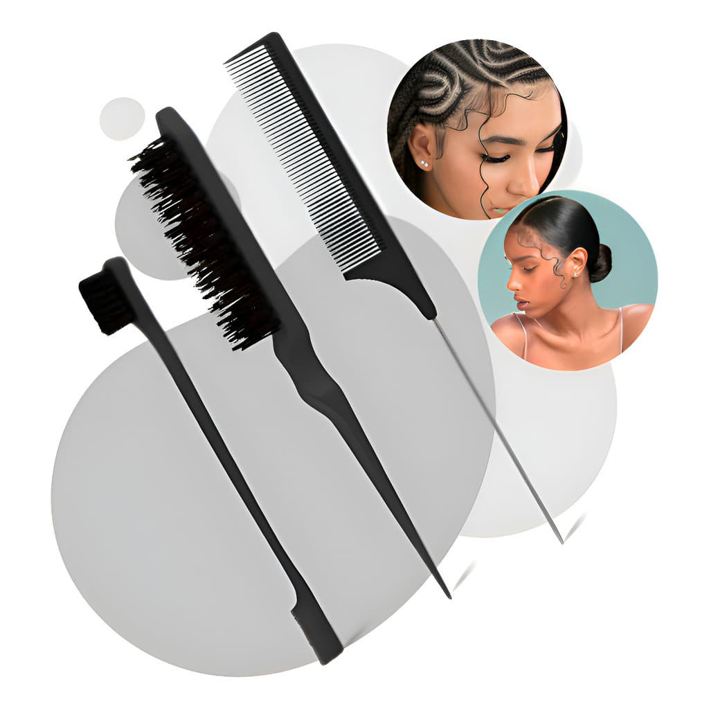 3 Escova Escovinha Pente Baby Hair Sobrancelha Cabelo Lace
