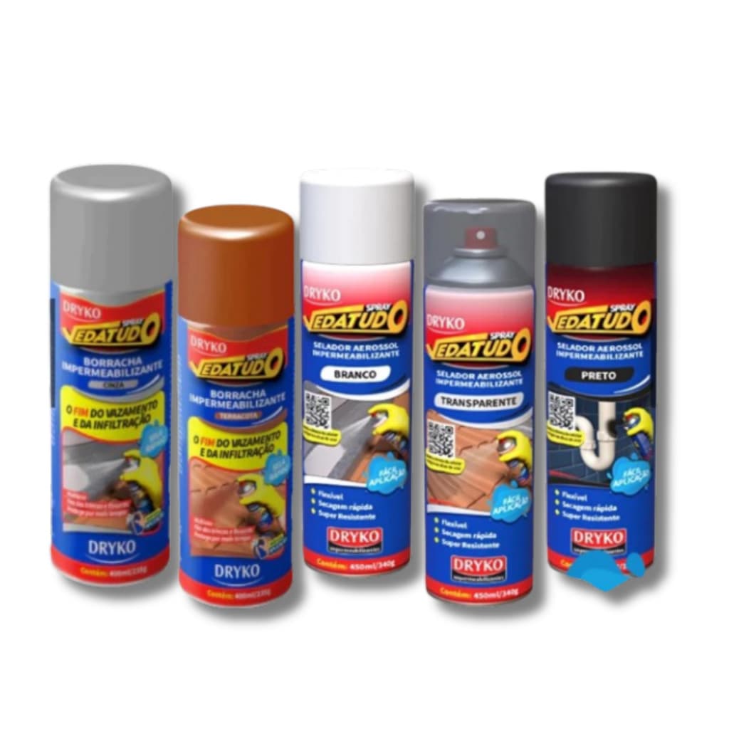 Spray Vedatudo Borracha 400ml Impermeabilizante Vazamento - Dryko