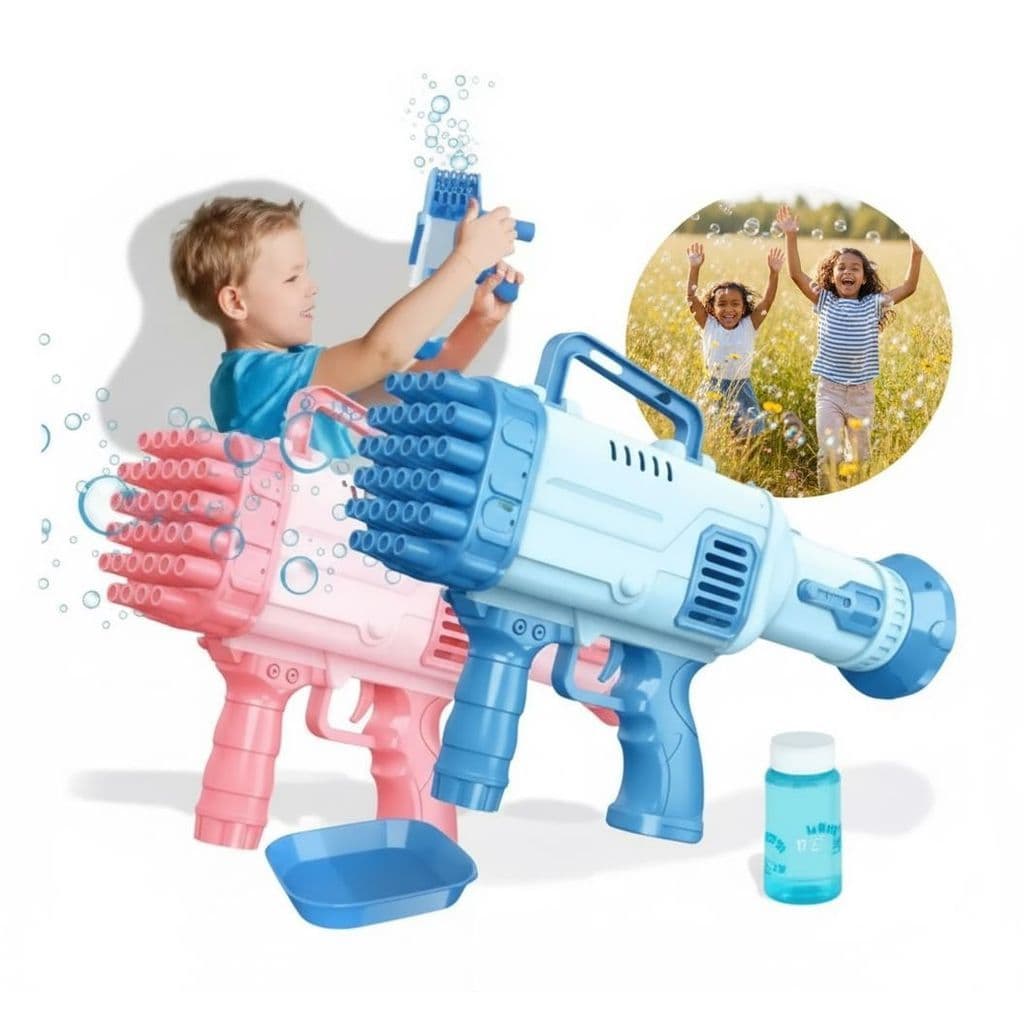 Brinquedo Maquina de Bolha de Sabão Bazuca Brincadeiras ao Ar Livre Bolinhas de Sabão Divertido
