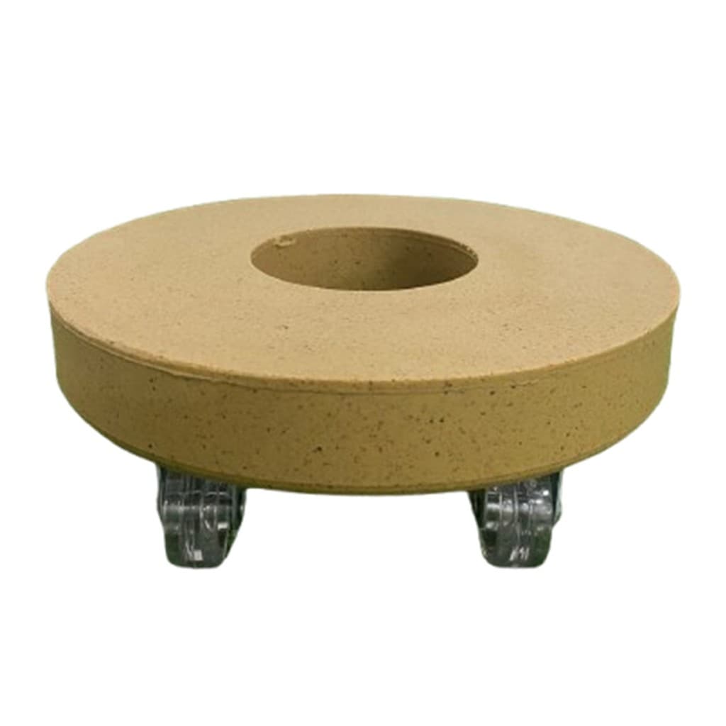Suporte Redondo em Polietileno com Rodinha Transparente para Vasos de Planta 19 cm