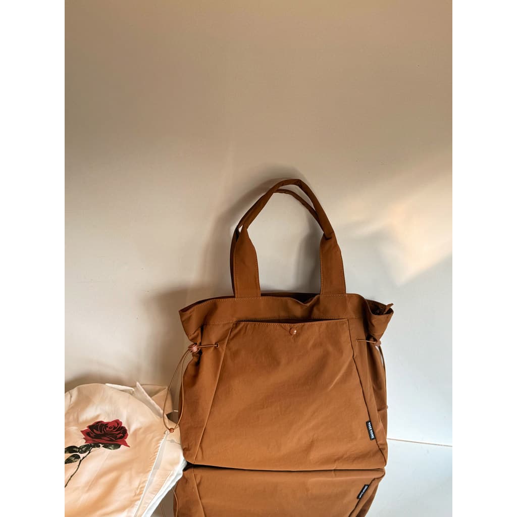 MY Bolsa de lona japonesa leve estilo ins, bolsa de ombro de camada dupla de grande capacidade, simples, combinada para