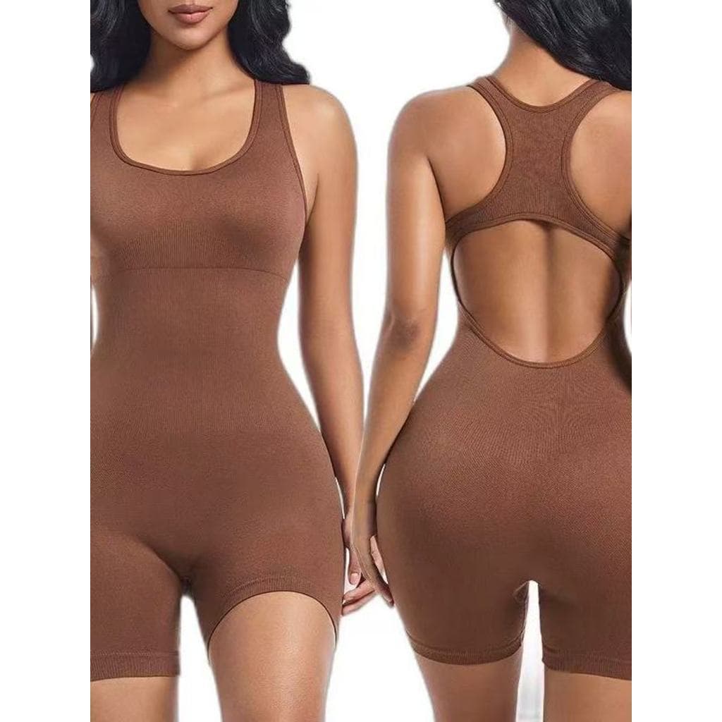 Macaquinho Feminino De Academia Curto Fitness Shortinho Liso