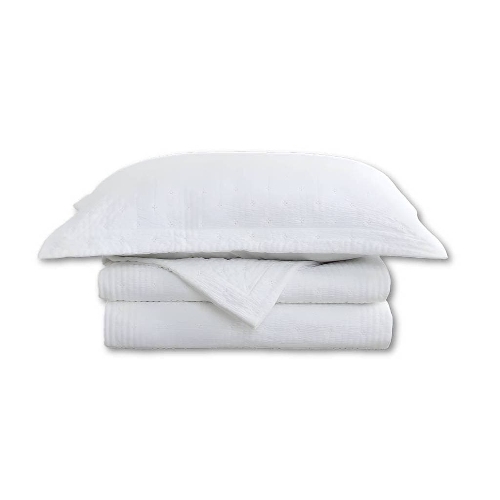 Colcha Matelassê - Queen Size - Pliê - Branco - C/ Porta Travesseiro - Camesa