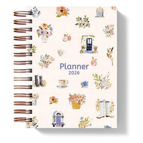Planner 2026 Floral Delicado A5 Agenda Completa Semanal Caderno Organizador Feminino