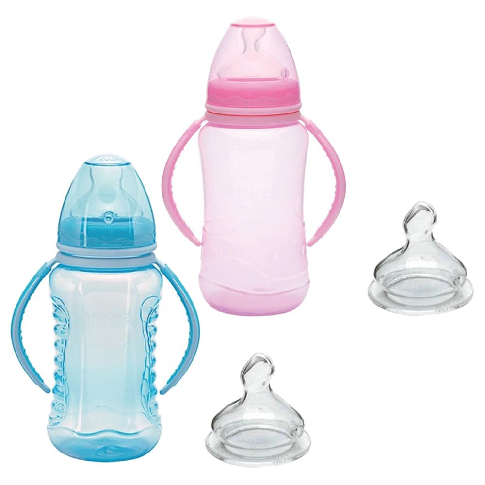 Mamadeira Com Alça Gorduchinha Bico de Silicone 330ML Kuka
