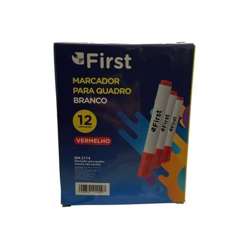 Kit 12 Canetas Vermelhas Quadro Branco Escrita Limpa Facil Apagamento Durable