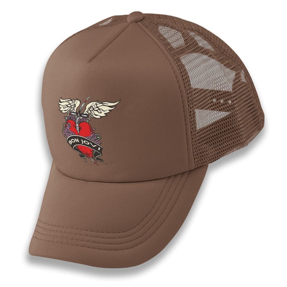 Boné Trucker Bon Jovi Aba Curvada Redinha Ajustável Estampado Estiloso Rock Retrô Vintage