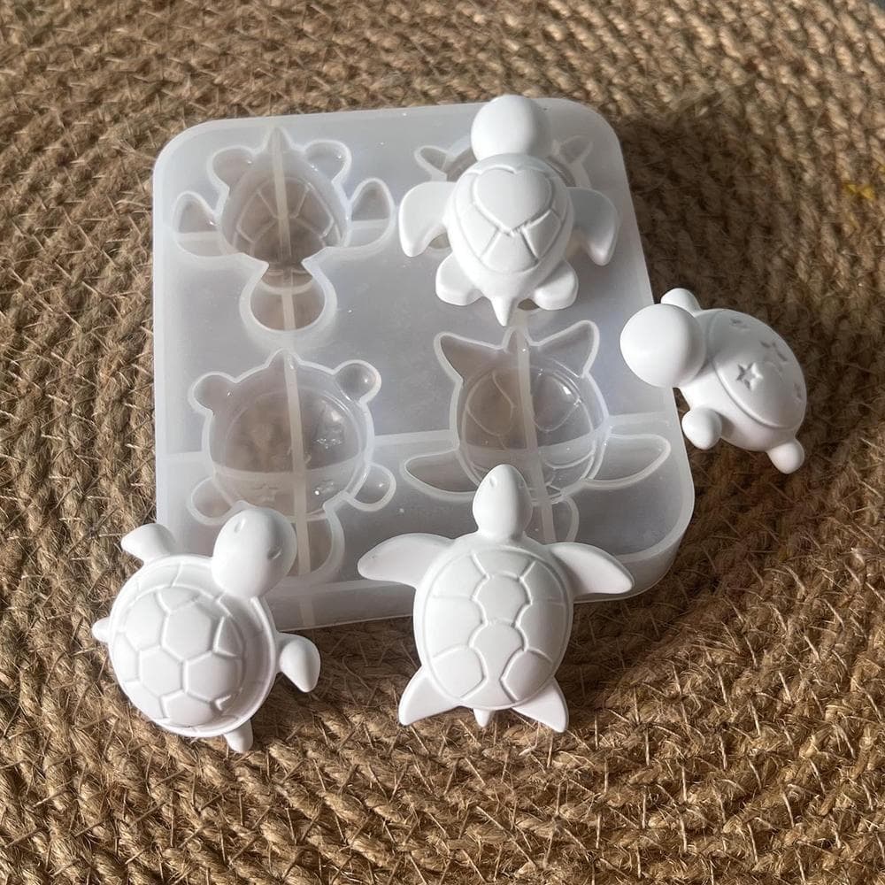 1 Peça Moldes De Silicone De Resina Em Forma De Mini Tartaruga Fofa Micro Casa De Bonecas Fundição Epóxi De Animais Mari