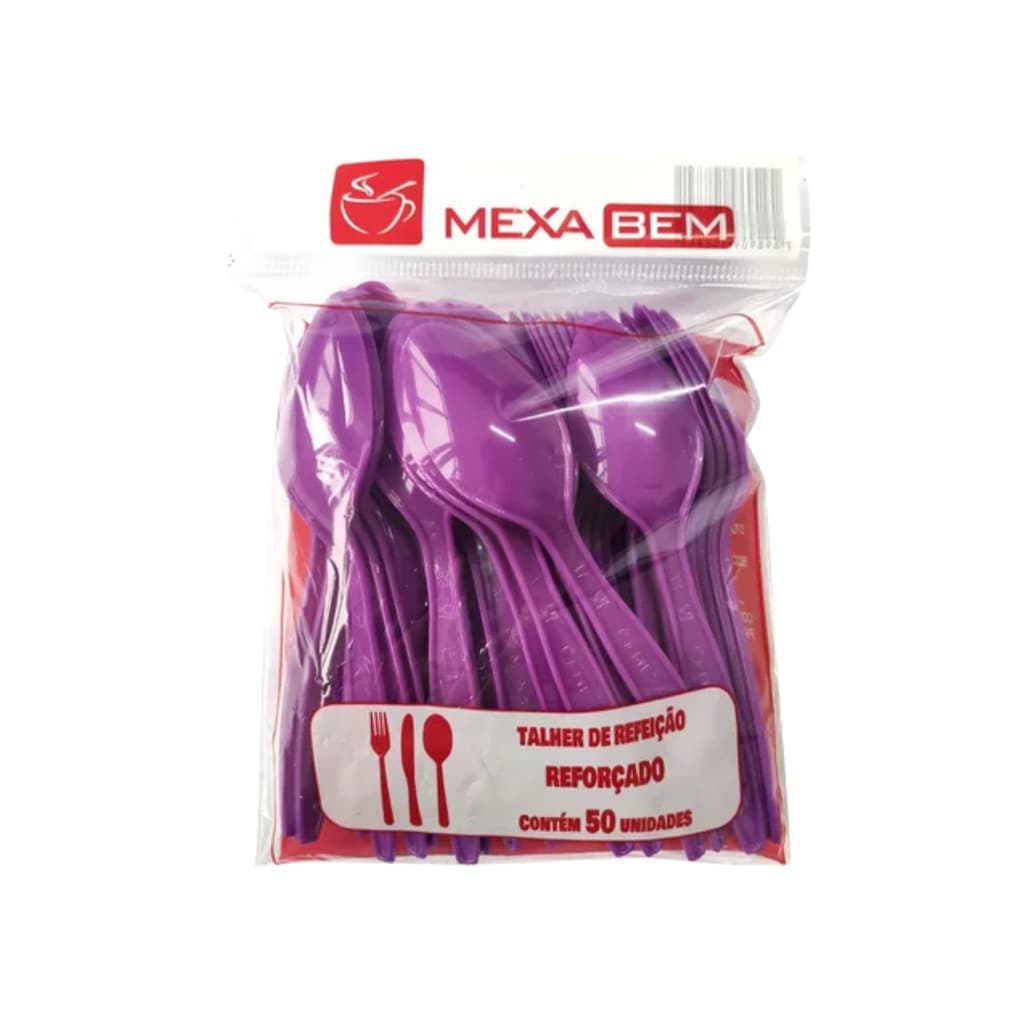 Colher Descartável 50 Unidades Roxa Master