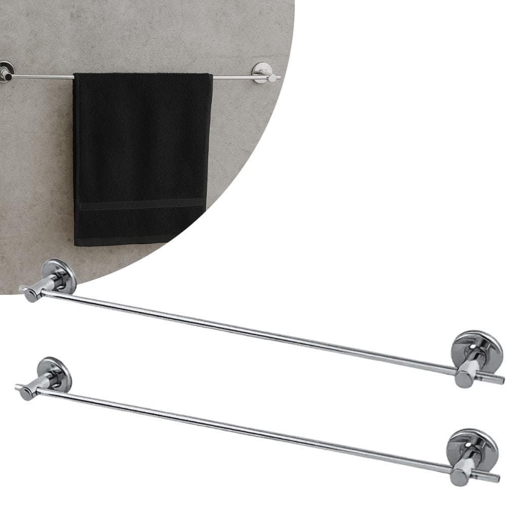 Kit 2x Porta Toalha De Banho Para Banheiro Alumínio e Inox