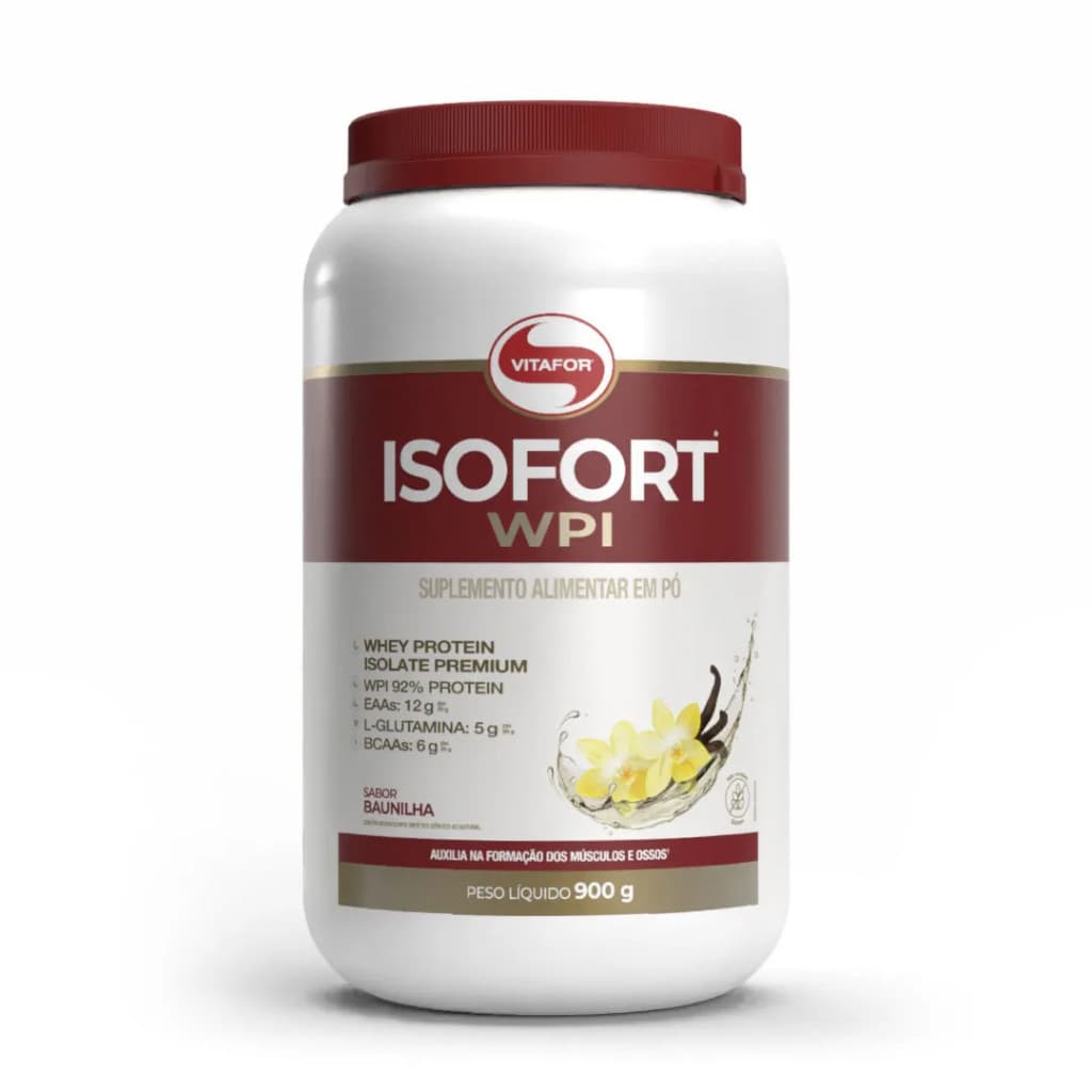 Whey Protein Isolado - Isofort - 900g baunilha- Vitafor