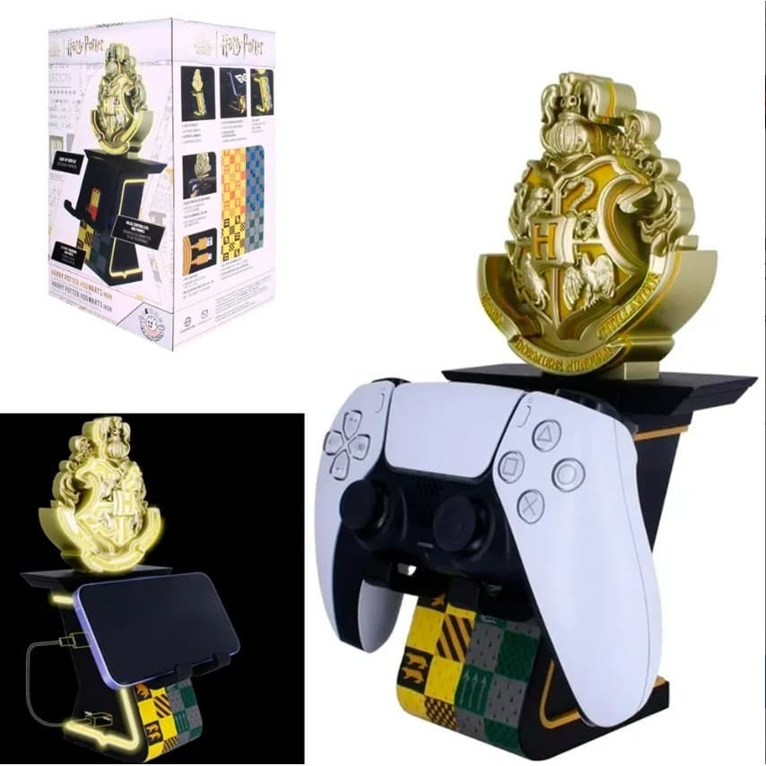 Suporte Original Cable Guys Harry Potter Logo de Hogwarts para Controles e Smartphones com LED 24cm EXG PRO