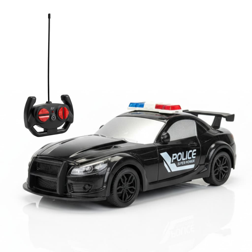 Carrinho de Controle Remoto Funções Corrida Policia com Som Brinquedo