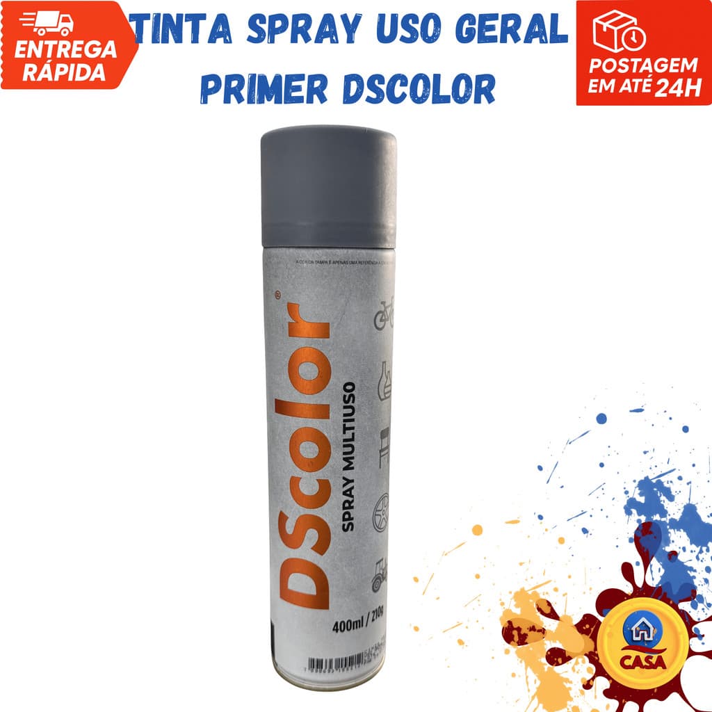 Tinta Spray Uso Geral Cinza Primer DSColor