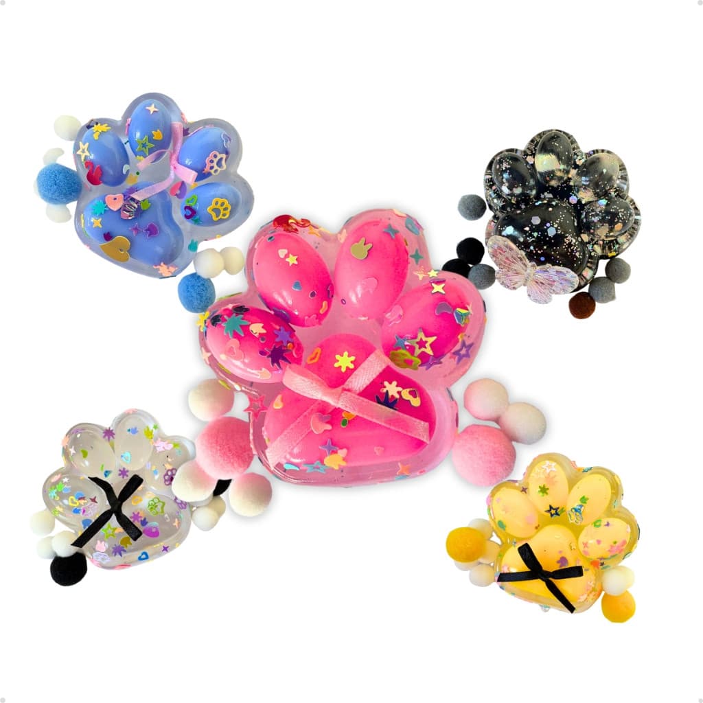 Kit 10 / 16 Taba Squish de Aperto Antiestresse Macio e Fofo Pata de Gato Patinha Tab Squishy