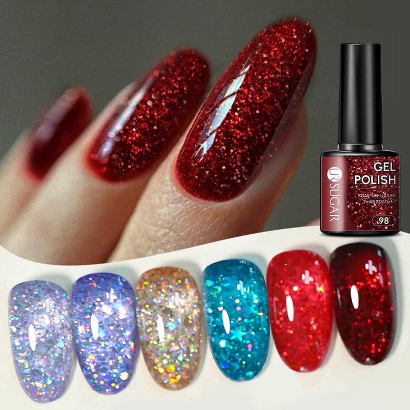 UR SUGAR Glitter Colorido Gel Para Unhas De Longa Duração Suprimentos Nail Art Manicure DIY