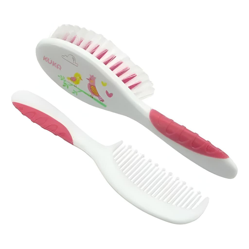 Kit Escova e Pente Kuka Soft Passarinho - Cerdas Ultra Macias
