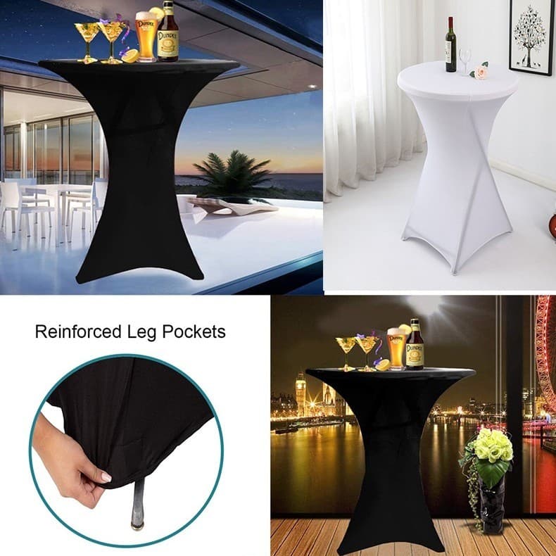 Toalha de mesa elástica para uso em Hotel, toalha de mesa flexível redonda elástica para coquetel, decoração multiuso