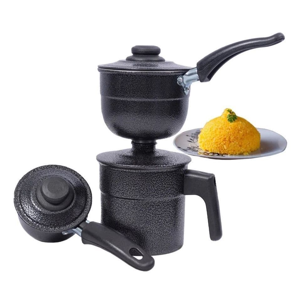 Cuscuzeiro Nordestino Peito de Moça Craquelado Individual 2 Conchas Vapor Porção Única