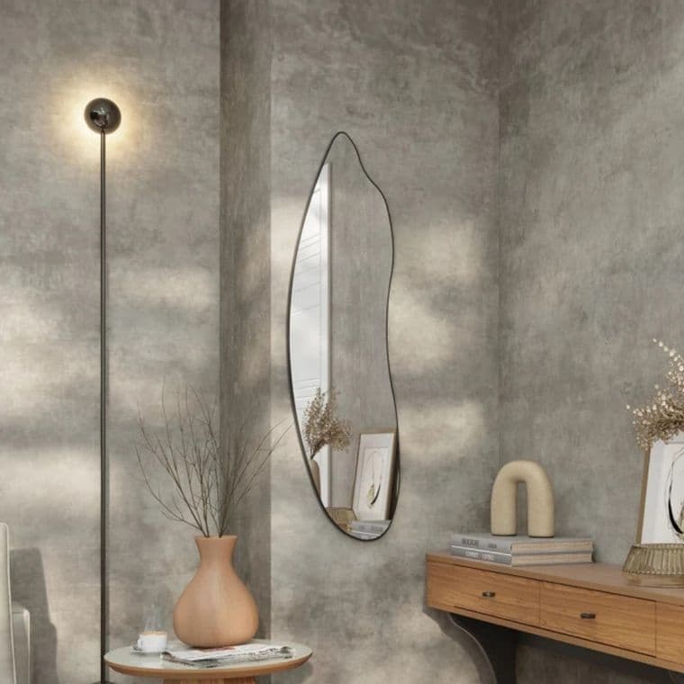 ESPELHO DECORATIVO ORGANICO 120CM E18 - PRETO FOSCO