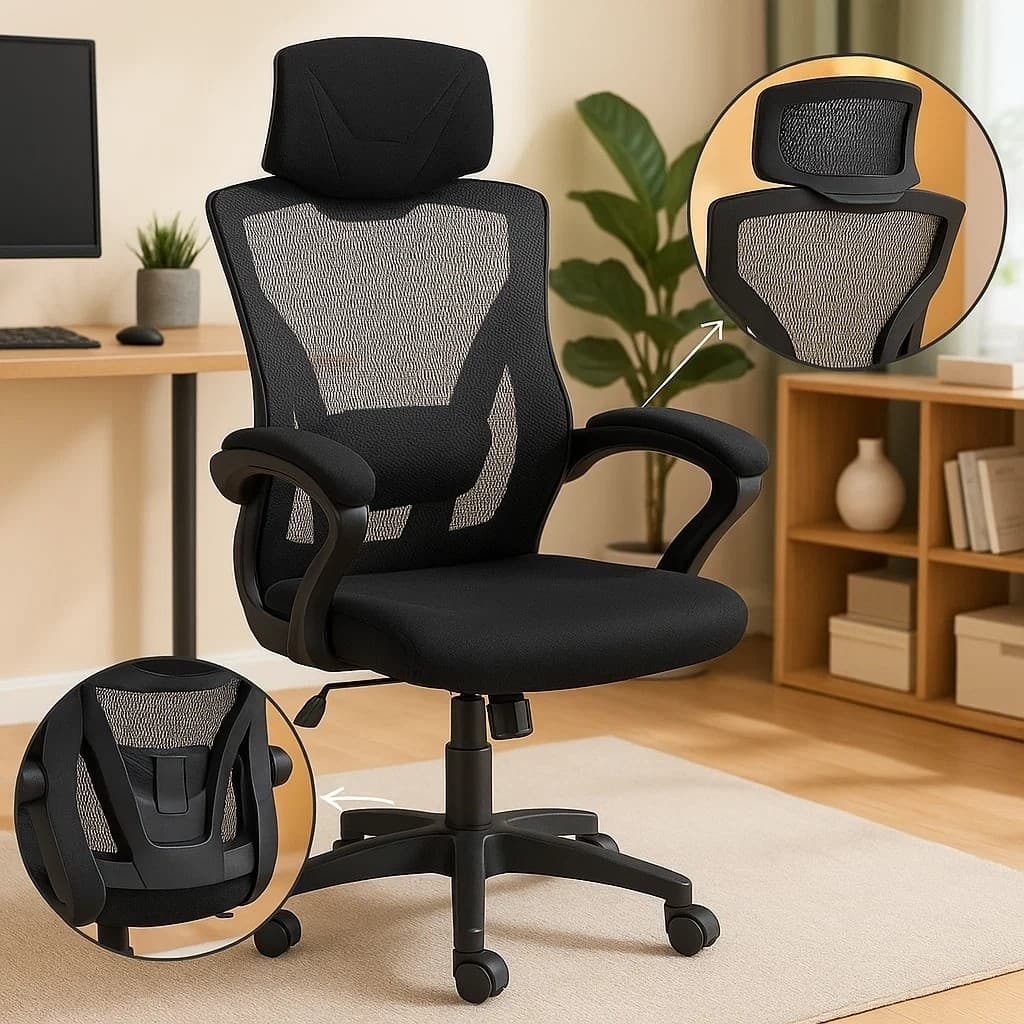 Cadeira Presidente Escritório Executiva Gamer Preta Ergonômica Giratória Reclinável Apoio Lombar