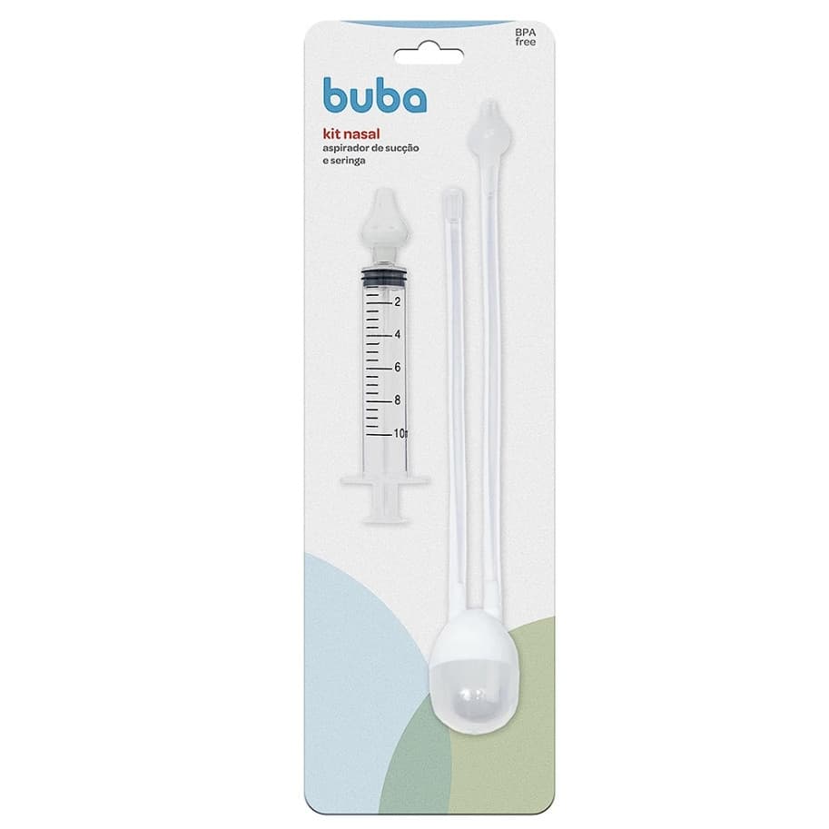 Aspirador Nasal Bebe Sugador Nasal Para Bebê Com Seringa Para Lavagem Nasal Bebê com Ponta em Silicone Buba