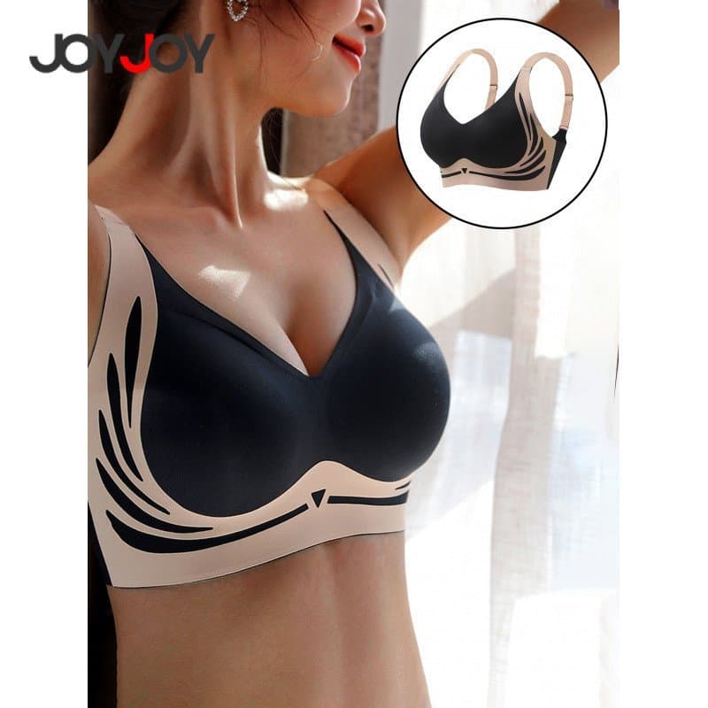 Sutiã Sem Fio Joyjoy Feminino Suporte Lateral Anti Gravidade Contorno Levanta Seio Costas Macias Moda Íntima Plus Size
