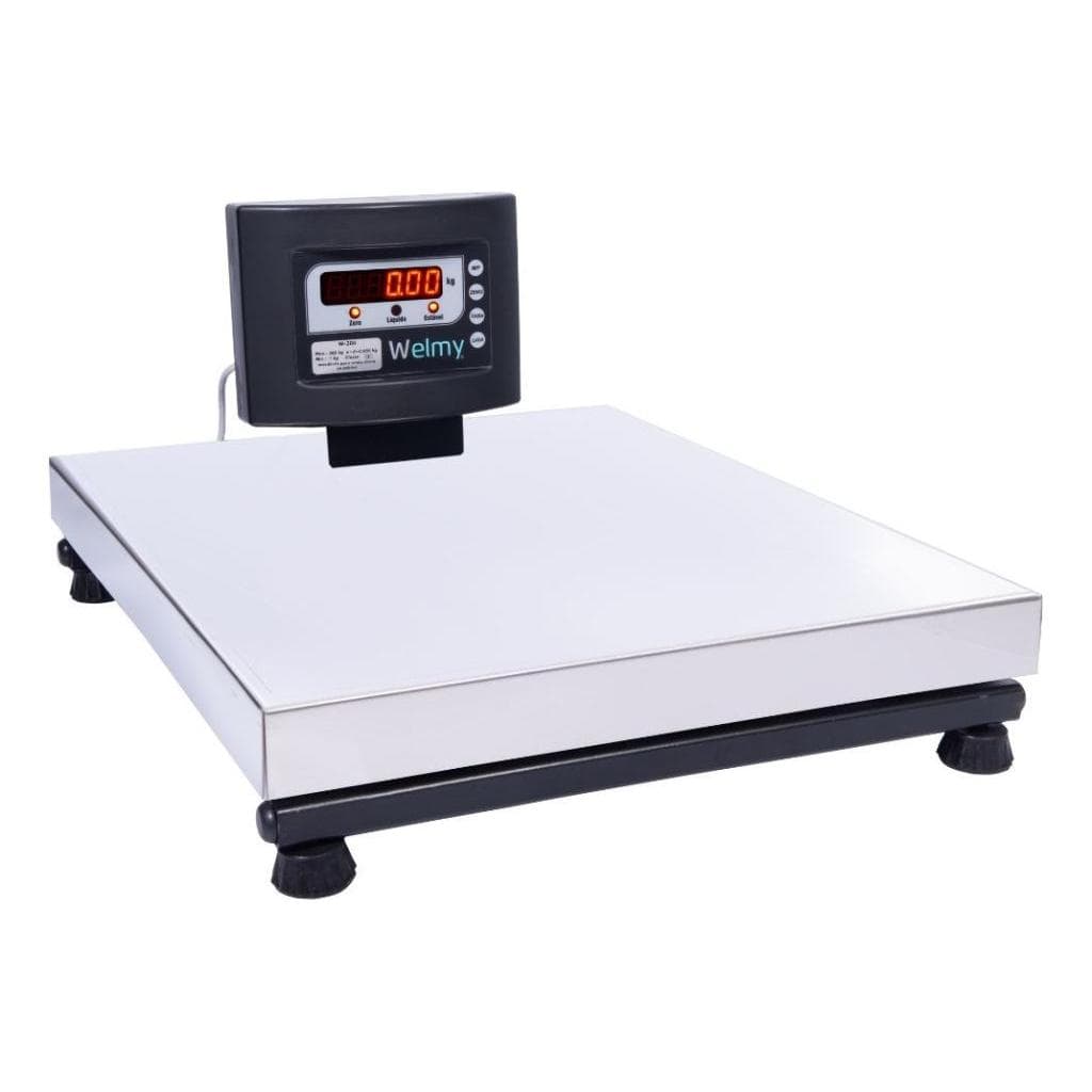 Balança Industrial Welmy 300kg Plataforma Inox 40x50 LED Alta Precisão 50g INMETRO