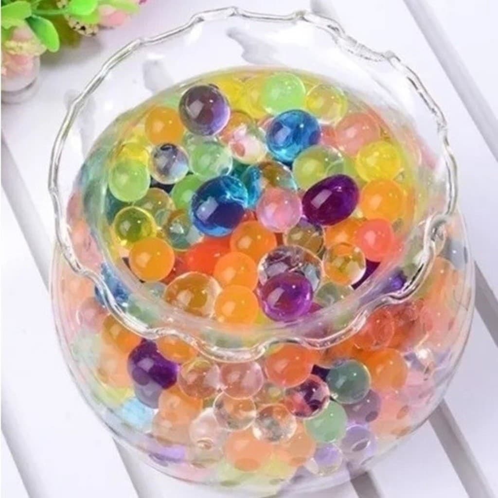 Bolinha Bio Gel Cresce Na Água Cartela 24 Pacote Transparente Fluorescente Colorida