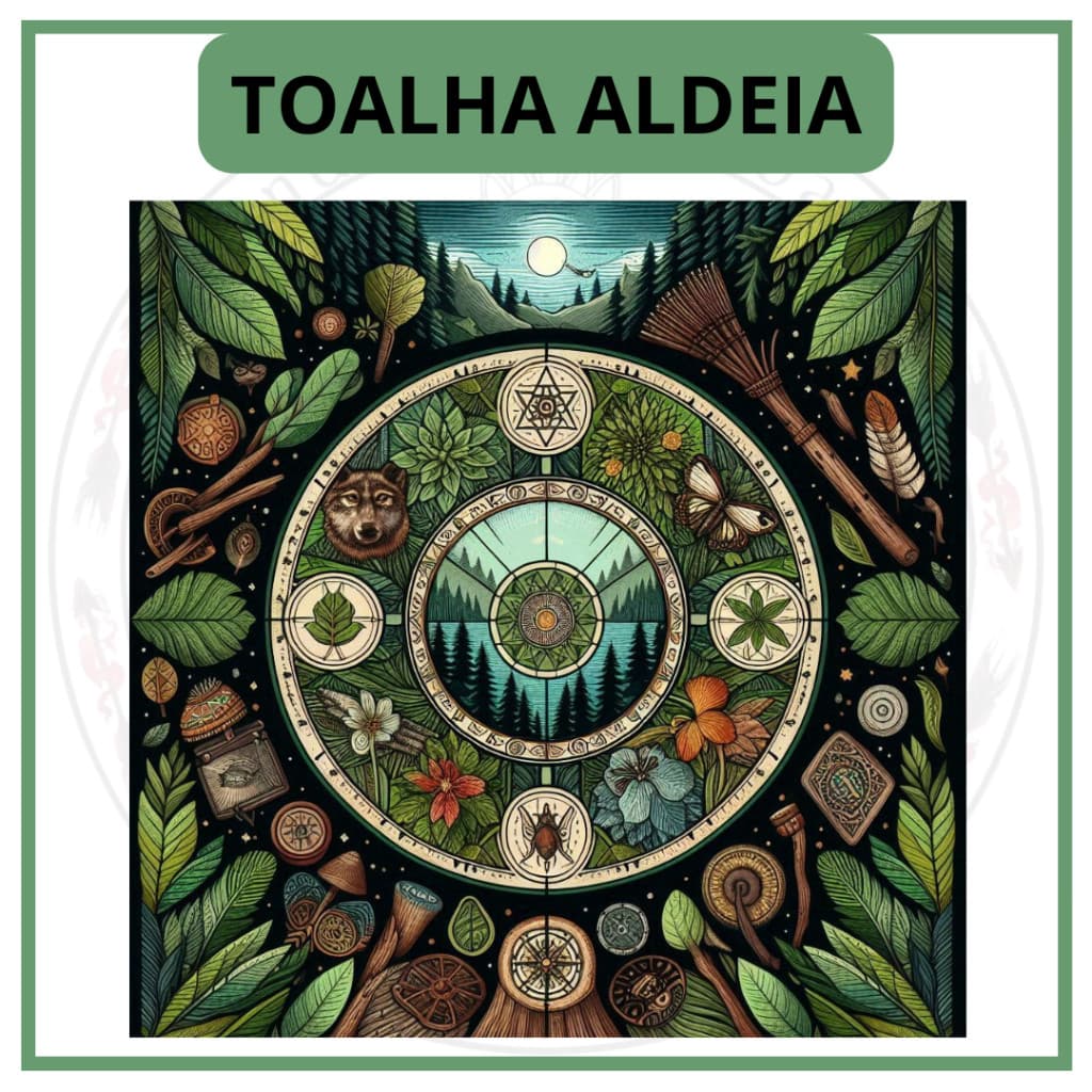 Toalha para Jogo de Tarot 0,70x0,70cm Aldeia