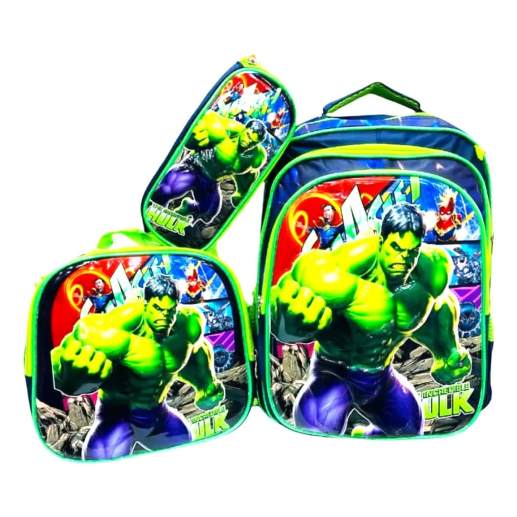 Kit Mochila Escolar Infantil Personagem Lancheira Estojo 3D
