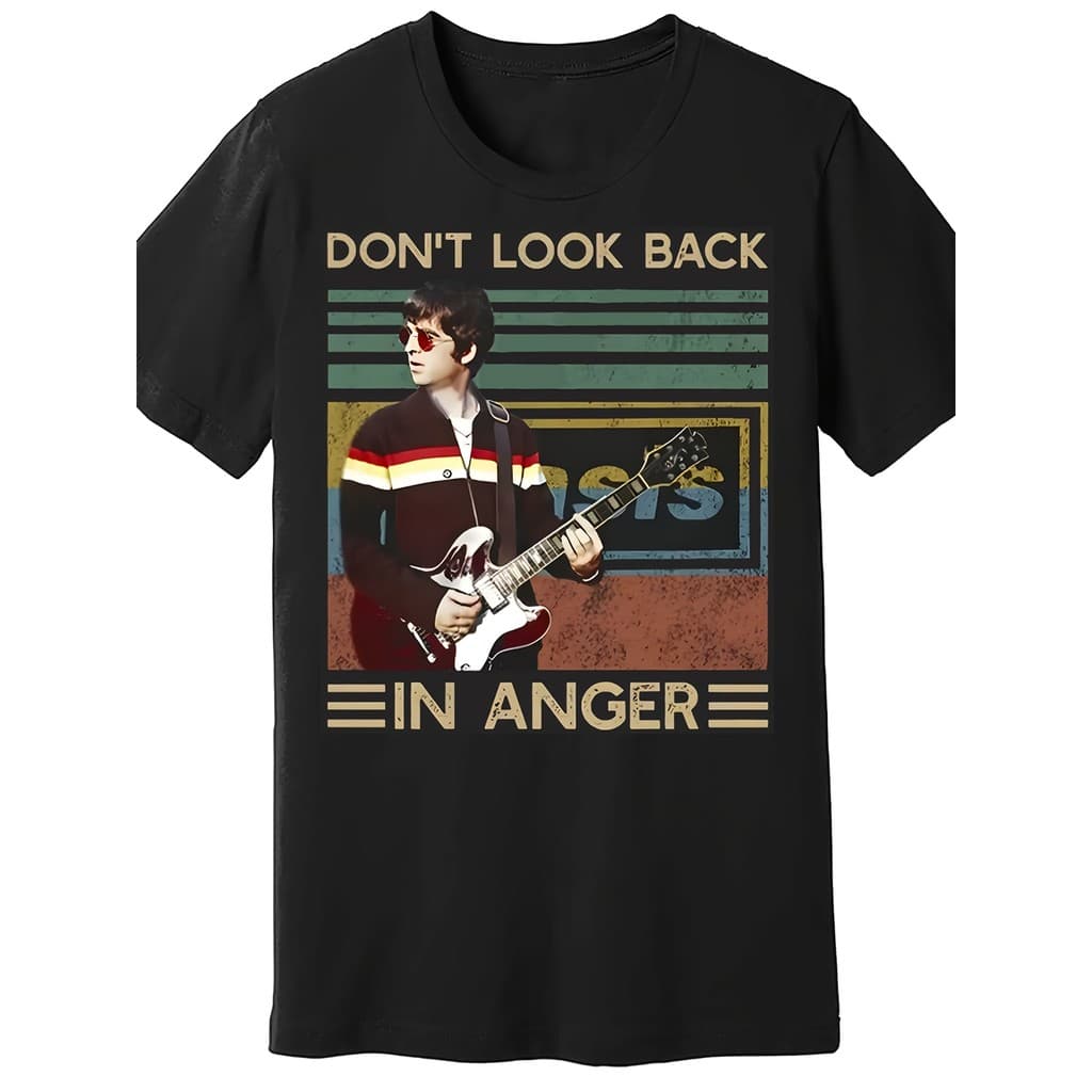 2026 Nova Camiseta Masculino Feminino Oversized Oasis "Don't Look Back in Anger" Liam Gallagher