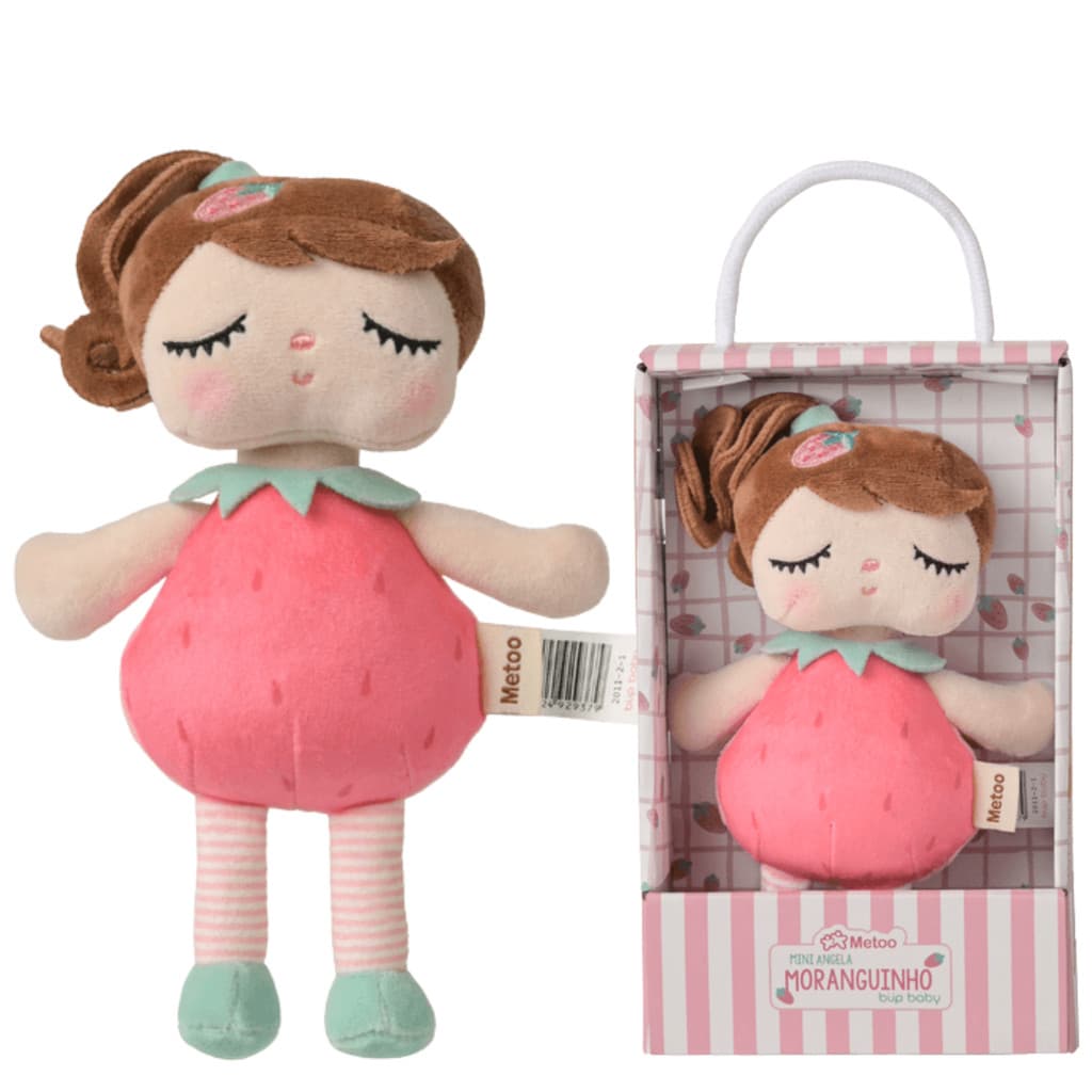 Boneca Metoo Angela Fruta 20cm Pelúcia na Caixa Colecionável Infantil Presente Fofo Decoração Premium