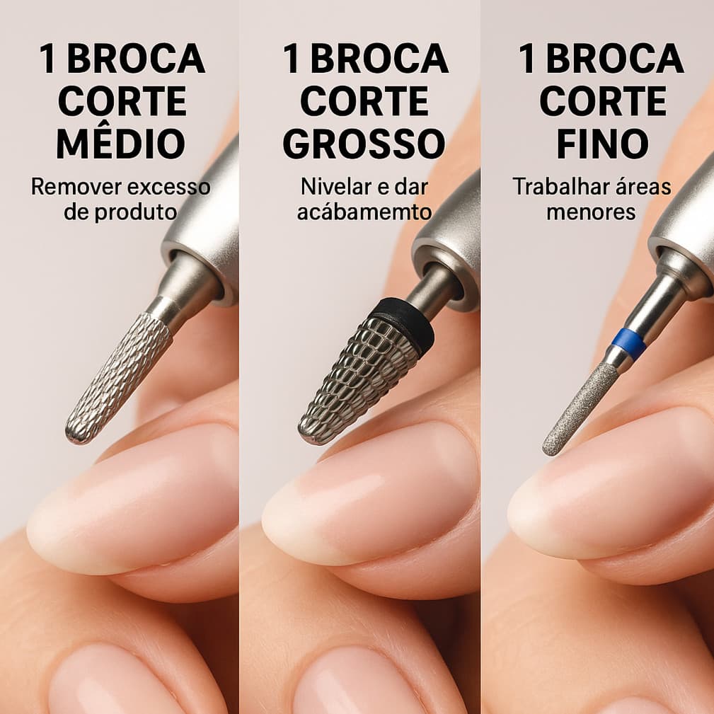 Kit com 3, 2 OU 1 Broca Tungstênio Carboneto E Diamantada  Remoção Acabamento Nivelamento Curvatura C