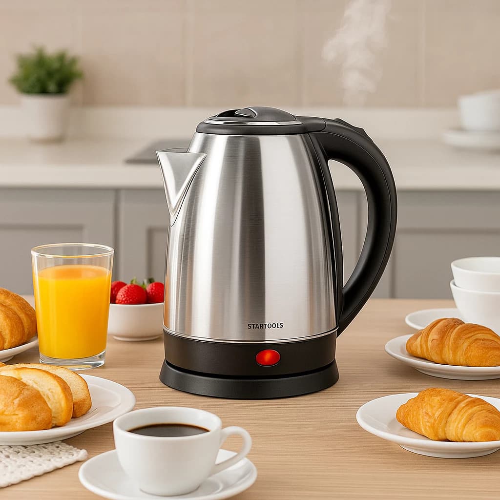 Chaleira Jarra Elétrica Automática Chaleira Aco Inox Polido Fervura Rapida 2 Litros 110V 220V