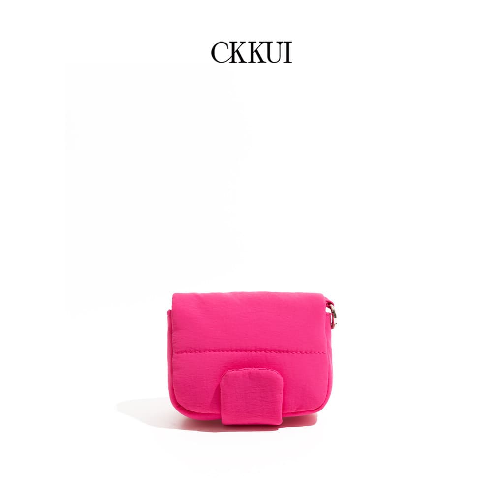 CKKUI Nicho Design Nylon Bolsa de Moedas Acolchoada Commuter Bolsa Cosmética Portátil Pequena Bolsa Quadrada Embreagem S