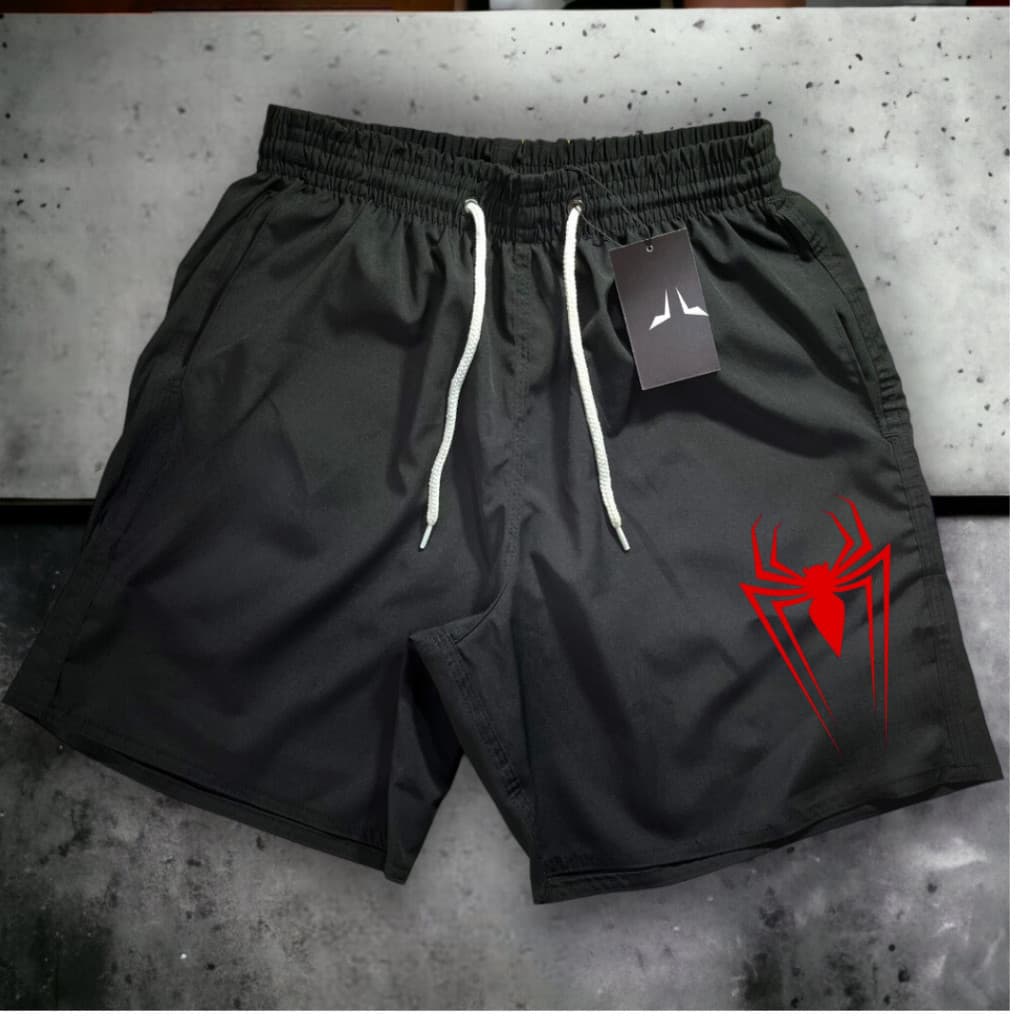 Bermuda Shorts Masculino Mauricinho Modelo Aranha Antiodor Design Esportivo Academia Basquete