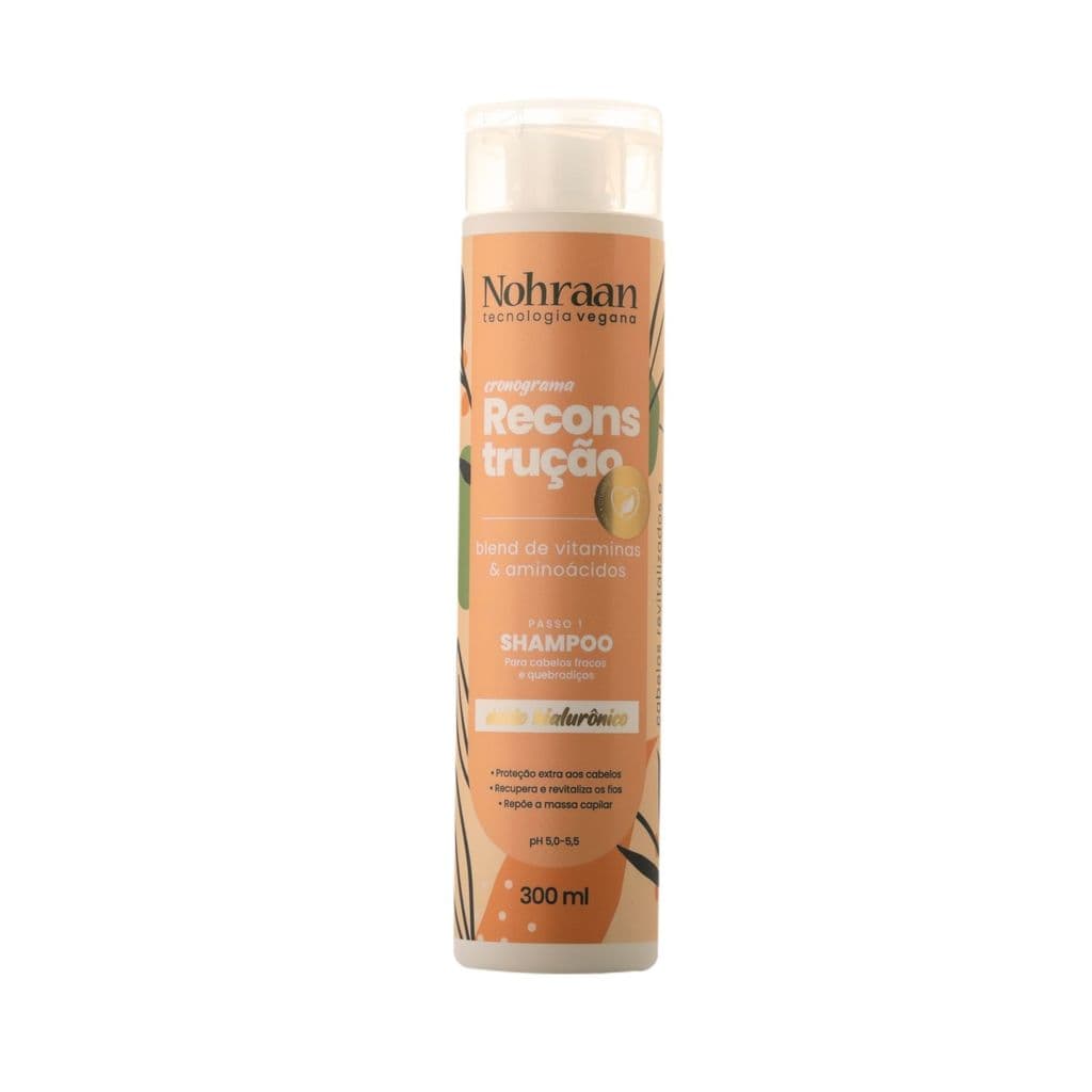 Shampoo Nohraan Reconstrução 300ml Repõe Massa Capilar e Revitaliza os Fios