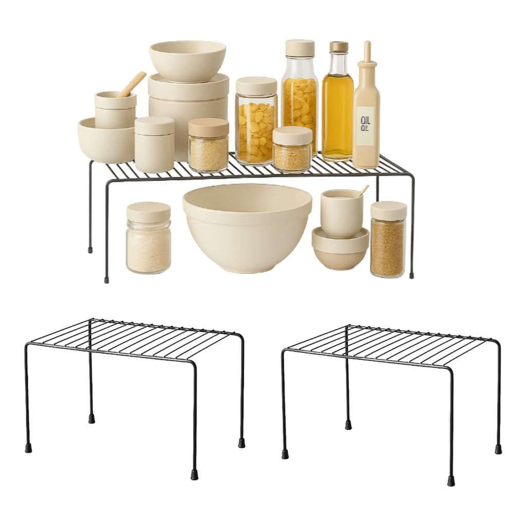 Organizador De Armário Cozinha Multiuso Organizadores Aço Metal Prato Copo Xicara Guarda roupa