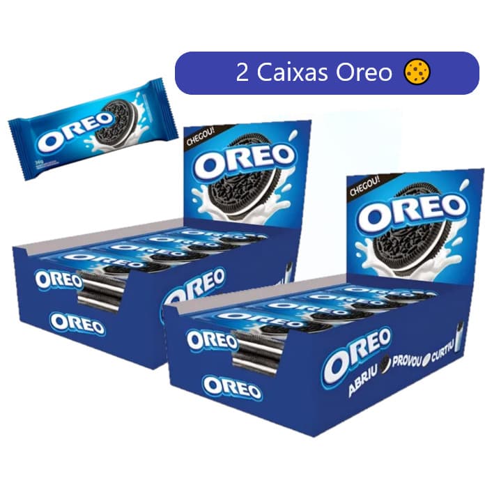 2 Caixas de Óreo Biscoito Recheado 288g - 8 Pacotes de 36g