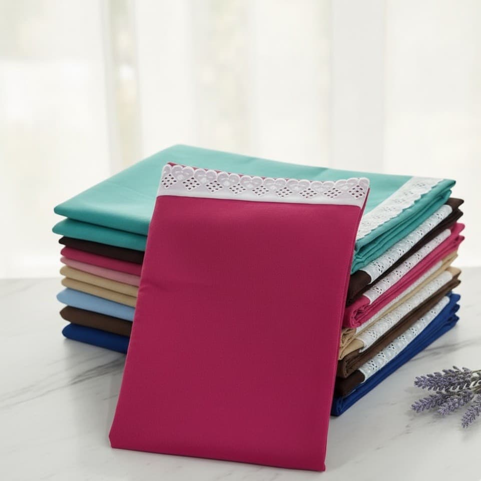 kit 3 Pares de Fronhas para travesseiro Avulsa Com Bordado Inglês Lese - Várias cores Delicada