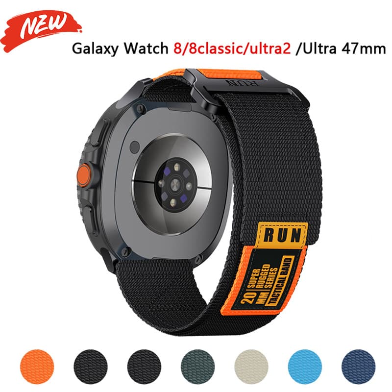 Pulseira Esportiva De Nylon Para Samsung Galaxy Watch 8 44mm 40mm/8 Clássico/Ultra 2025 47mm Acessórios
