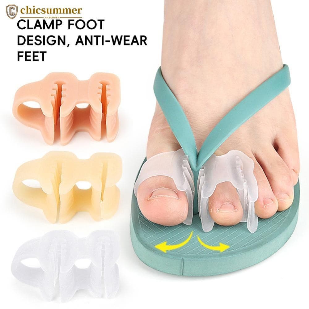 CHICSUMMER 1 Par Separador De Dedo Do Pé Com Furo Duplo Chinelos Beliscar Hálux Valgus Protetor Alisador Ajustador Ferra