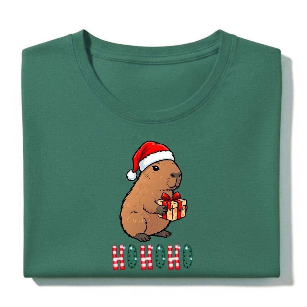 Camiseta Premium Básica T-shirt Capivara Natal 100% Algodão ultra conforto